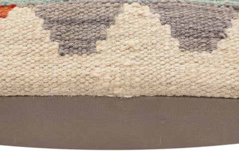 handmade Traditional Pillow Rust Blue Hand-Woven SQUARE 100% WOOL Hand woven turkish pillow2 x 2