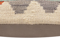 handmade Traditional Pillow Rust Blue Hand-Woven SQUARE 100% WOOL Hand woven turkish pillow2' x 2'