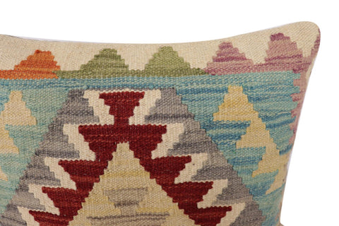 handmade Traditional Pillow Red Blue Hand-Woven SQUARE 100% WOOL Hand woven turkish pillow2 x 2