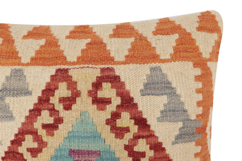 handmade Traditional Pillow Red Beige Hand-Woven SQUARE 100% WOOL Hand woven turkish pillow2 x 2