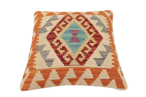 handmade Traditional Pillow Red Beige Hand-Woven SQUARE 100% WOOL Hand woven turkish pillow2 x 2