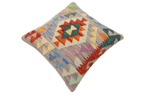 handmade Traditional Pillow Rust Blue Hand-Woven SQUARE 100% WOOL Hand woven turkish pillow2 x 2