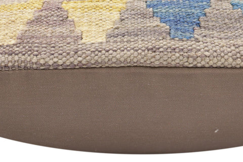 handmade Traditional Pillow Rust Blue Hand-Woven SQUARE 100% WOOL Hand woven turkish pillow2 x 2