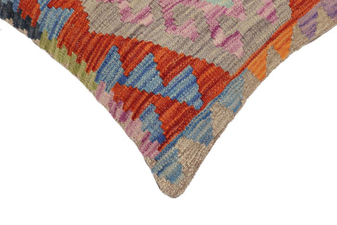 handmade Traditional Pillow Rust Blue Hand-Woven SQUARE 100% WOOL Hand woven turkish pillow2 x 2