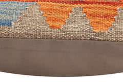 handmade Traditional Pillow Rust Blue Hand-Woven SQUARE 100% WOOL Hand woven turkish pillow2' x 2'