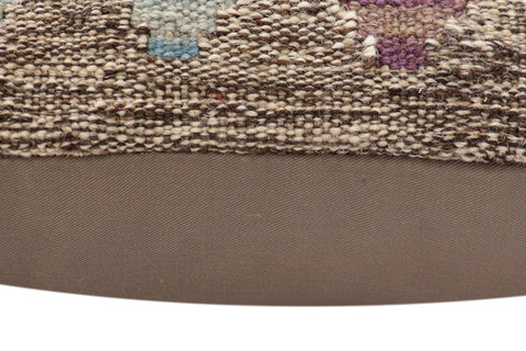 handmade Traditional Pillow Orange Blue Hand-Woven SQUARE 100% WOOL  Hand woven turkish pillow  2 x 2