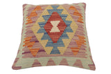 handmade Traditional Pillow Red Blue Hand-Woven SQUARE 100% WOOL  Hand woven turkish pillow  2 x 2