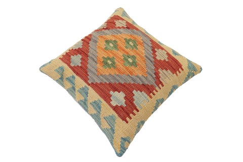 handmade Traditional Pillow Red Blue Hand-Woven SQUARE 100% WOOL Hand woven turkish pillow2 x 2