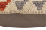 handmade Traditional Pillow Beige Rust Hand-Woven SQUARE 100% WOOL Hand woven turkish pillow2' x 2'