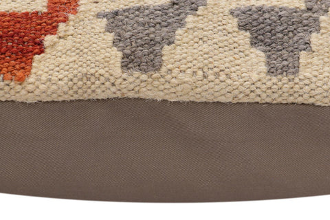 handmade Traditional Pillow Beige Rust Hand-Woven SQUARE 100% WOOL Hand woven turkish pillow2 x 2