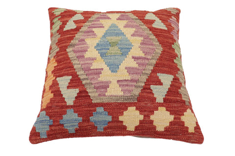 handmade Traditional Pillow Red Blue Hand-Woven SQUARE 100% WOOL Hand woven turkish pillow2 x 2