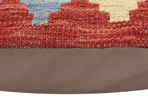 handmade Traditional Pillow Red Blue Hand-Woven SQUARE 100% WOOL Hand woven turkish pillow2 x 2