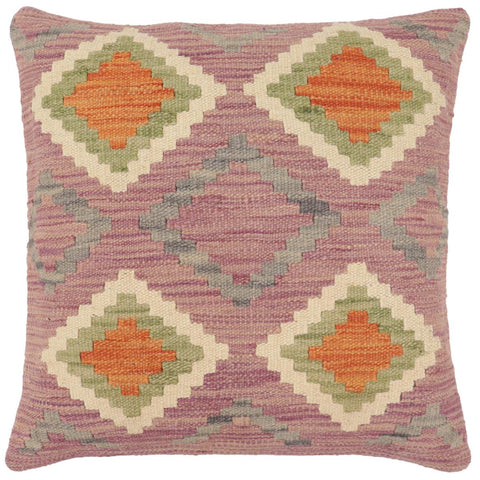 handmade Traditional Pillow Purple Rust Hand-Woven SQUARE 100% WOOL Hand woven turkish pillow2 x 2