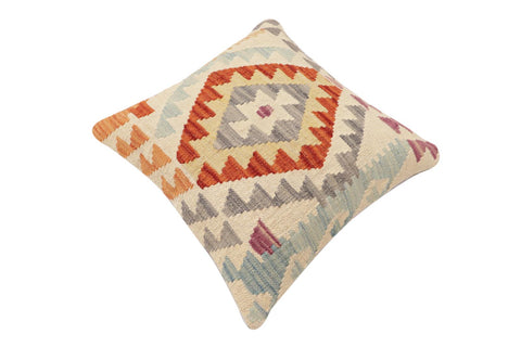 handmade Traditional Pillow Beige Rust Hand-Woven SQUARE 100% WOOL Hand woven turkish pillow2 x 2