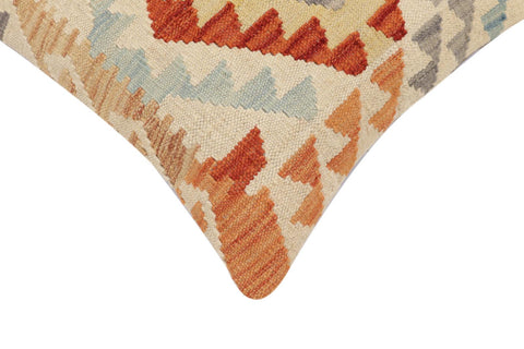 handmade Traditional Pillow Beige Rust Hand-Woven SQUARE 100% WOOL Hand woven turkish pillow2 x 2