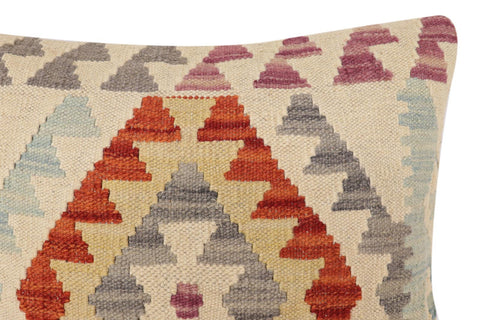 handmade Traditional Pillow Beige Rust Hand-Woven SQUARE 100% WOOL Hand woven turkish pillow2 x 2