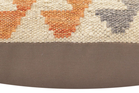 handmade Traditional Pillow Beige Rust Hand-Woven SQUARE 100% WOOL Hand woven turkish pillow2 x 2