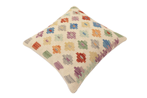 handmade Traditional Pillow Beige Rust Hand-Woven SQUARE 100% WOOL Hand woven turkish pillow2 x 2