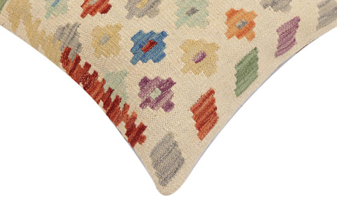 handmade Traditional Pillow Beige Rust Hand-Woven SQUARE 100% WOOL Hand woven turkish pillow2 x 2