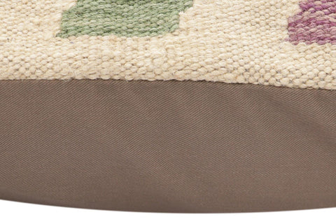 handmade Traditional Pillow Beige Rust Hand-Woven SQUARE 100% WOOL Hand woven turkish pillow2 x 2