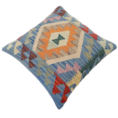 handmade Traditional Pillow Blue Red Hand-Woven SQUARE 100% WOOL Hand woven turkish pillow2 x 2