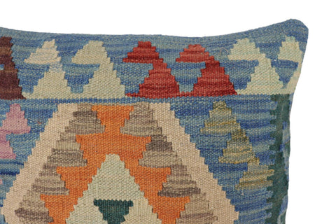 handmade Traditional Pillow Blue Red Hand-Woven SQUARE 100% WOOL Hand woven turkish pillow2 x 2