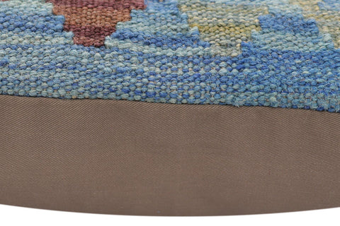 handmade Traditional Pillow Blue Red Hand-Woven SQUARE 100% WOOL Hand woven turkish pillow2 x 2