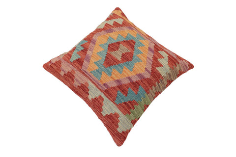 handmade Traditional Pillow Red Blue Hand-Woven SQUARE 100% WOOL Hand woven turkish pillow2 x 2