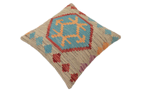 handmade Traditional Pillow Gray Red Hand-Woven SQUARE 100% WOOL Hand woven turkish pillow2 x 2
