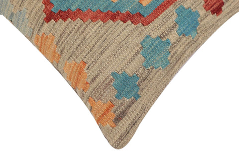 handmade Traditional Pillow Gray Red Hand-Woven SQUARE 100% WOOL Hand woven turkish pillow2 x 2