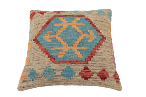 handmade Traditional Pillow Gray Red Hand-Woven SQUARE 100% WOOL Hand woven turkish pillow2 x 2