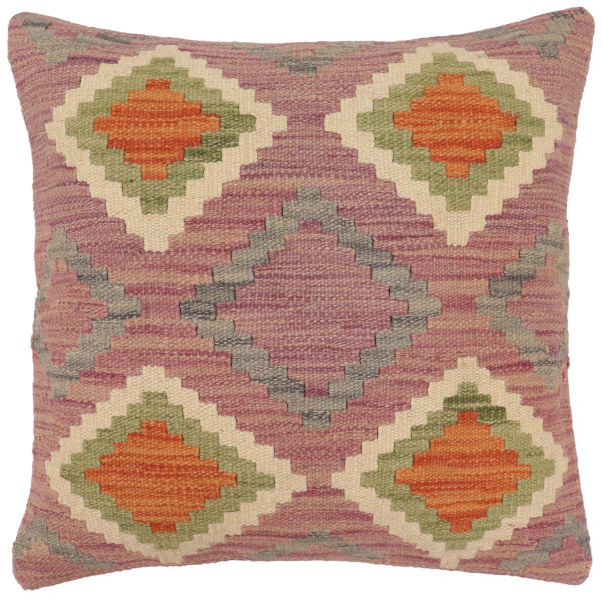 handmade Traditional Pillow Purple Rust Hand-Woven SQUARE 100% WOOL Hand woven turkish pillow2' x 2'