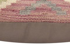 handmade Traditional Pillow Purple Rust Hand-Woven SQUARE 100% WOOL Hand woven turkish pillow2' x 2'