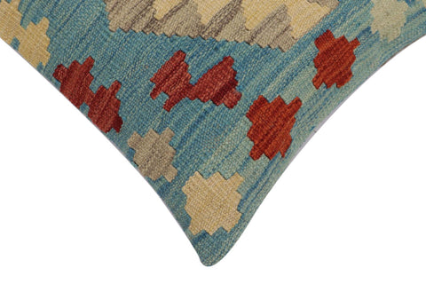 handmade Traditional Pillow Blue Red Hand-Woven SQUARE 100% WOOL Hand woven turkish pillow2 x 2