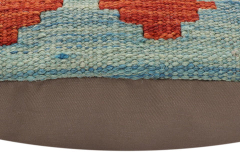 handmade Traditional Pillow Blue Red Hand-Woven SQUARE 100% WOOL Hand woven turkish pillow2 x 2