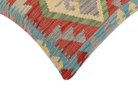 handmade Traditional Pillow Red Blue Hand-Woven SQUARE 100% WOOL Hand woven turkish pillow2 x 2