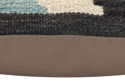 handmade Traditional Pillow Rust Blue Hand-Woven SQUARE 100% WOOL Hand woven turkish pillow2 x 2