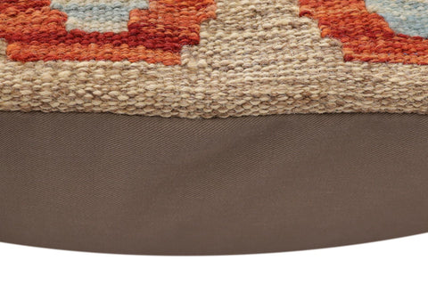 handmade Traditional Pillow Rust Blue Hand-Woven SQUARE 100% WOOL Hand woven turkish pillow2 x 2