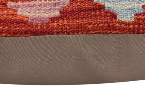 handmade Traditional Pillow Rust Blue Hand-Woven SQUARE 100% WOOL Hand woven turkish pillow2 x 2