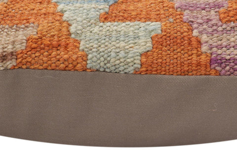 handmade Traditional Pillow Rust Blue Hand-Woven SQUARE 100% WOOL Hand woven turkish pillow2 x 2