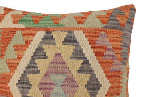 handmade Traditional Pillow Rust Blue Hand-Woven SQUARE 100% WOOL Hand woven turkish pillow2 x 2