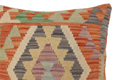 handmade Traditional Pillow Rust Blue Hand-Woven SQUARE 100% WOOL Hand woven turkish pillow2' x 2'