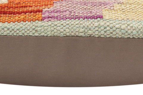 handmade Traditional Pillow Blue Rust Hand-Woven SQUARE 100% WOOL  Hand woven turkish pillow  2 x 2