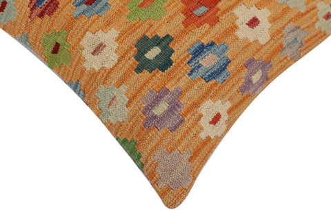 handmade Traditional Pillow Orange Red Hand-Woven SQUARE 100% WOOL Hand woven turkish pillow2 x 2