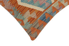 handmade Traditional Pillow Rust Blue Hand-Woven SQUARE 100% WOOL Hand woven turkish pillow2' x 2'