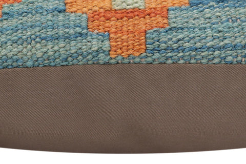 handmade Traditional Pillow Blue Rust Hand-Woven SQUARE 100% WOOL Hand woven turkish pillow2 x 2