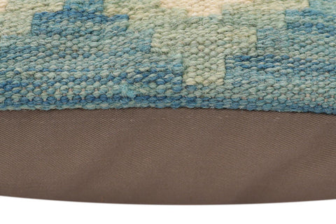 handmade Traditional Pillow Blue Rust Hand-Woven SQUARE 100% WOOL Hand woven turkish pillow2 x 2