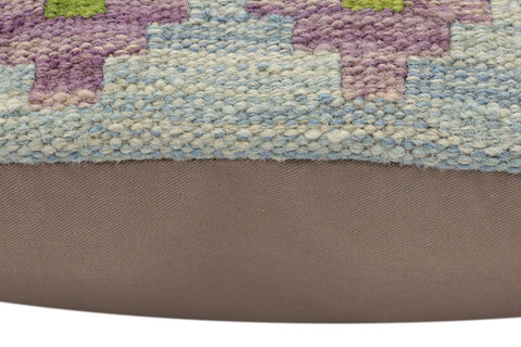 handmade Traditional Pillow Blue Rust Hand-Woven SQUARE 100% WOOL Hand woven turkish pillow2 x 2