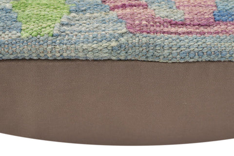 handmade Traditional Pillow Blue Rust Hand-Woven SQUARE 100% WOOL Hand woven turkish pillow2 x 2