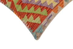 handmade Traditional Pillow Rust Blue Hand-Woven SQUARE 100% WOOL Hand woven turkish pillow2' x 2'